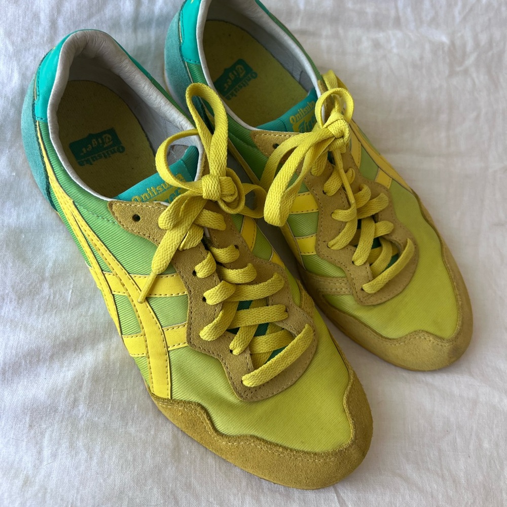 Asics Onitsuka Tiger Yellow and Green Sneakers - Picture 5 of 6